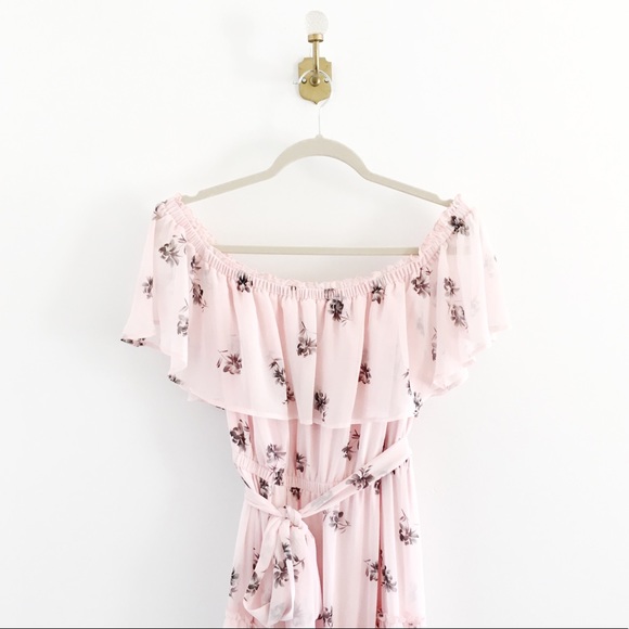 Lane Bryant Pink Floral Off Shoulder Maxi Dress - Picture 3 of 5